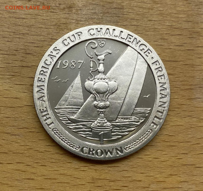 Шайба Остров Мэн 1 крона 1987 Регата Кубок Америки Трофей - IMG_3575.JPG