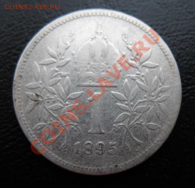 1895 год, Австрия, 1 кр, серебро, до 28.02 в 21-00 мск - 1895 1