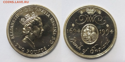 Великобритания 2 фунта 1994 г 300 лет Банку BUNC - 5.12 - IMG_20251202_075123