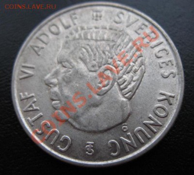 1954 год, Швеция, 2 кр, серебро, до 28.02 в 21-00 мск - 54 2 кроны