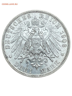 Пруссия, 3 марки 1908 года. Состояние. До 6.12. - Photoroom_20251203_131451