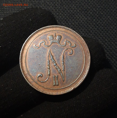 Николай II РУССКАЯ ФИНЛЯНДИЯ 10 ПЕННИ 1908 года До 12.12 - 20250717_215245