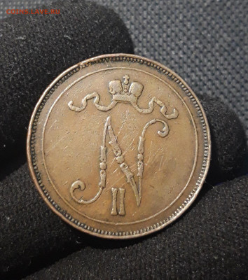 Николай II РУССКАЯ ФИНЛЯНДИЯ 10 ПЕННИ 1907 года До 12.12 - 20250717_215436
