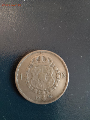 Швеция серебро 1946 г. Густав V 1 крона - IMG_20251207_090826