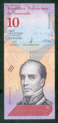 Венесуэла 10 боливаров 2018 AU до 12.12. - Венесуэла_10боливаров-2018_AU_лицо