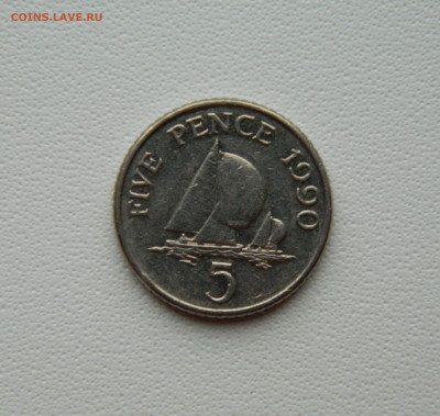 Гернси 5 пенсов 1990 г. (Парусник) С рубля! до 15.12.25 - DSCN9648.JPG