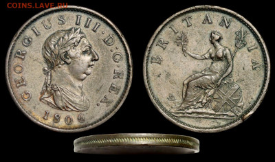 опознание - Англия Георг III - пенни 1806