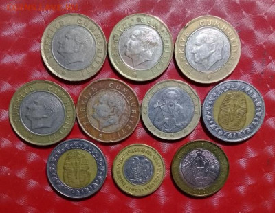 Иностранные биметаллические монеты 10шт Фикс - ИНОБИМ 10 монет А 30.09.23