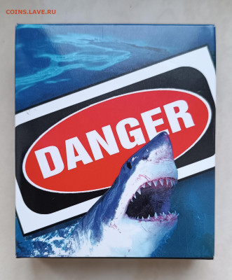 Тувалу 1 доллар. Большая белая акула, до 23.12. - 1766073796634