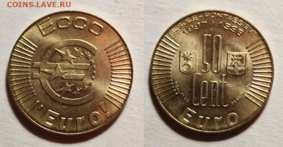 Еврожетон для тестирования обращения перед вводом евро - ж2