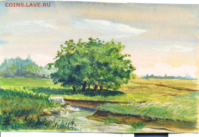 Пейзаж. акварель, картон. - пейзаж 1