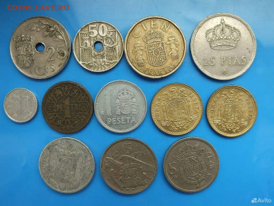 12 монет Испании с 1937 года без повторов - исп1