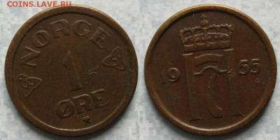Норвегия 1 эре 1955   до 28-12-25 в 22:00 - Норвегия 1 эре 1955    9916