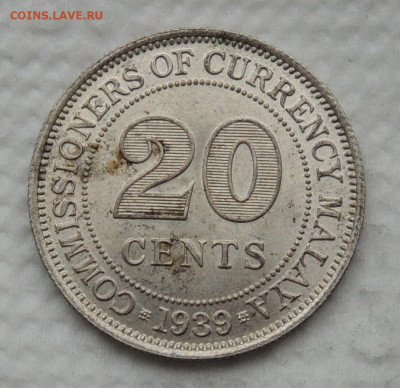 Малайя 20 центов 1939 до 28.12.2025 - Малайя 20 центов 39.JPG
