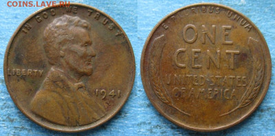 США 1 цент 1941 до 29-12-25 в 22:00 - США 1 цент 1941    12517