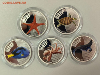 50цент 2009-2012 Австралия, Морская жизнь, (10шт), Ag999 - ЯЯ Рифы - 3