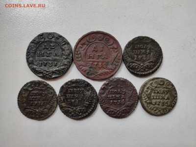 Денга 1731, 1738; полушка 1731 (3), 1734, 1735 - 28