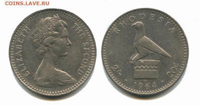 Родезия 2 шиллинга 1964 до 22.00 мск 26.12.2025 года - родезия 2 шиллинга 1964