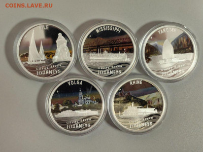 1дол 2010 Тувалу, Путешествия по великим рекам (5шт), Ag999 - ЯЯ Реки - 2