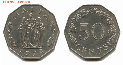 Мальта 50 центов 1972 до 22.00 мск 26.12.2925 года - мальта 50 центов 1972
