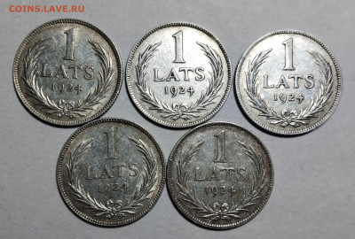 Латвия 1 лат 1924 Короткий (5 шт) - Латы 2