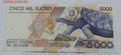 Эквадор 5000 сукре 1992 до 28.10.2025 - Эквадор 5000 сукре 92 .JPG