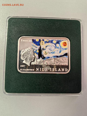 1долл 2007 Ниуэ Великие художники Ван Гог, Ag925, до 31.12 - Ю Худож.кв Ван Гог-1