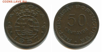 Португальская Ангола 50 сентаво 1957 до 22.00 мск 26.12.2025 - ангола 50 сентав 1957