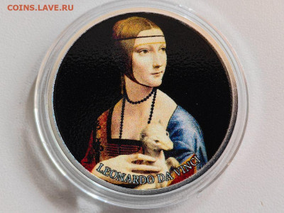 500фр 2017 Камерун Леонардо да Винчи - Дама с горностаем, Ag - Ю Камерун Горностай-1