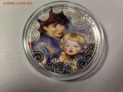 1000фр 2019 Камерун Ренуар Искусство материнства, Ag999 - Ю Материнство Ренуар-2