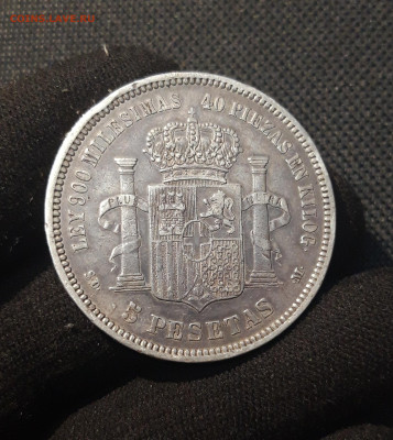 ИСПАНИЯ 5 песет 1871 года Амадей I До 01.01.26 - 20251010_223344