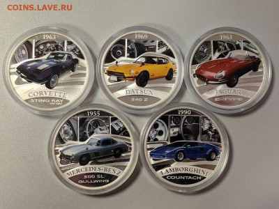 1 доллар 2006 Тувалу. Автомобили мира (5шт), Ag999, до 02.01 - ЯЯ Авто мира футляр- 2