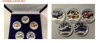 1 доллар 2006 Тувалу. Автомобили мира (5шт), Ag999, до 02.01 - ЯЯ Авто мира футляр- 0