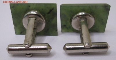 Запонки СССР Знаки зодиака "Рак" Нефрит до 28.12 - 006.JPG