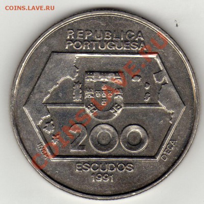 ПОРТУГАЛИЯ 200 ЭСКУДО 1991 НА ЗАПАД ДО 01.03.12 В 22Ч (1533) - img678