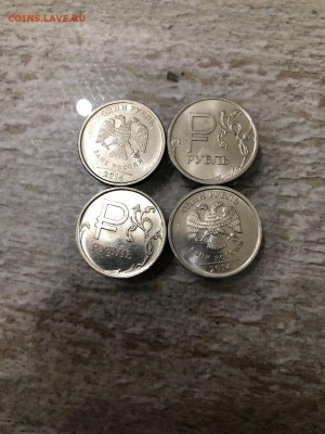 Расколы полные 1 руб 14 знак рубля - 2 штуки - photo_2025-12-27_22-14-01