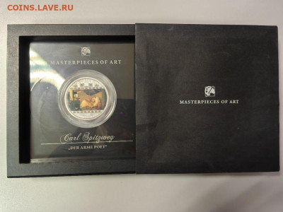 О-ва Кука 20дол 2009 Бедный поэт Карл Шпицвег, Ag999, до 04 - Х 2009 Бедный поэт-1