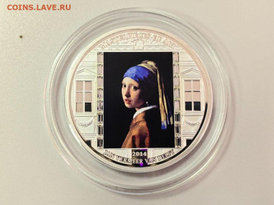 О-ва Кука,20дол 2014 Девушка с жемчуж серьгой Вермеер,Ag999 - Х 2014 Девушка с жемчужиной-2