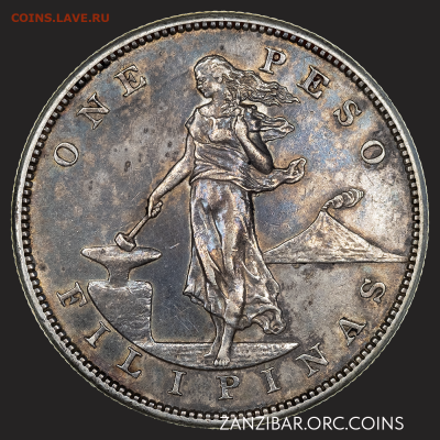 ЗАНИМАТЕЛЬНАЯ НУМИЗМАТИКА - Филиппины 1 песо, 1904