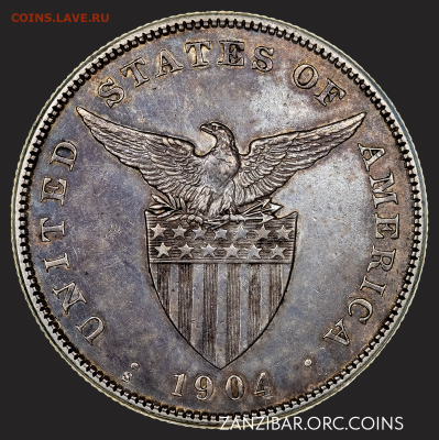 ЗАНИМАТЕЛЬНАЯ НУМИЗМАТИКА - Филиппины 1 песо, 1904-