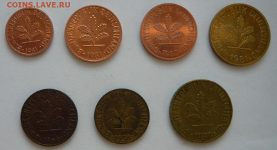 1,2,5,10 пфеннигов ФРГ1950-82гг.7шт .До 11.01. 22.00. - P1470264.JPG