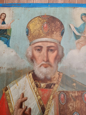 Старинная большая икона Николай Чудотворец зимний до 10.01. - 20250122_101949