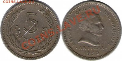 >L< Уругвай 5 сентесим 1953 до 03.03.12 17:00 - Уругвай_5_сентесим_53