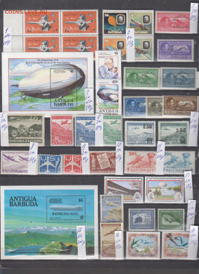 Марки мира авиация 1 чистые по фиксу - 1-0