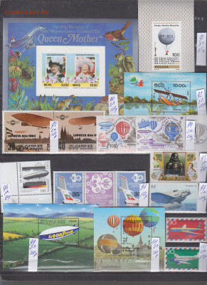 Марки мира авиация 1 чистые по фиксу - 8-0