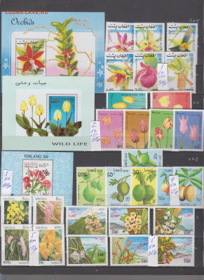 марки мира цветы 1 чистые  по фиксу - 1-0