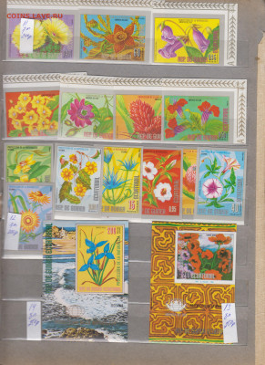 марки мира цветы 1 чистые  по фиксу - 3-0