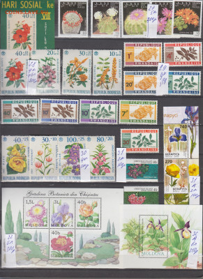 марки мира цветы 1 чистые  по фиксу - 6-0