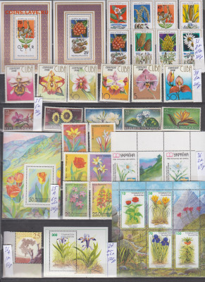 марки мира цветы 1 чистые  по фиксу - 7-0