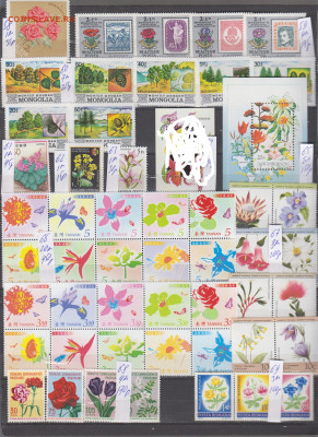 марки мира цветы 1 чистые  по фиксу - 10-0